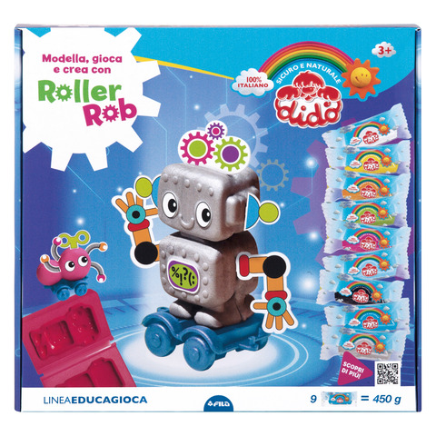 Pasta modellabile Didò modella, gioca e crea con Rollerrob – 450 g – F362000