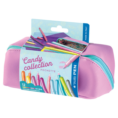 Pochette M penne Tratto Pen Candy collection – conf. 12 pz – punta sintetica – F813500