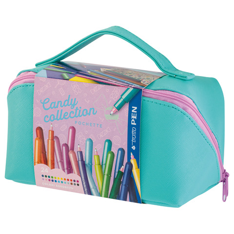 Pochette XL penne Tratto Pen Candy collection – conf. 24 pz – punta sintetica – F813600