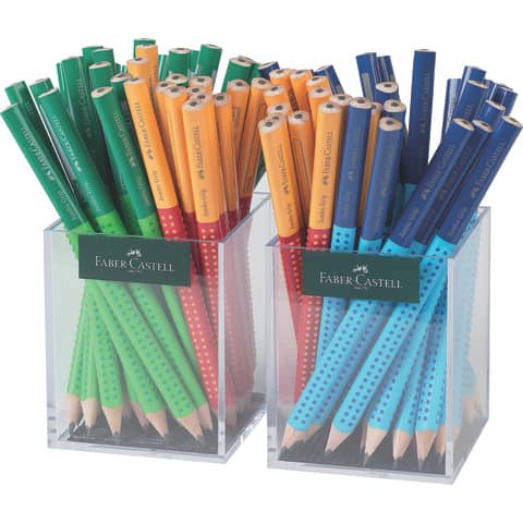 Barattoli da banco Faber-Castell Jumbo greep two tone in grafite – conf. 72 pz colori fusto assortiti – 111912
