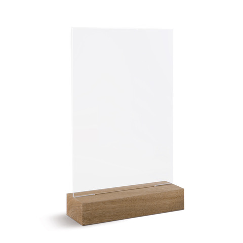 Portadepliant a T Lebez in acrilico con base in legno formato A4 21×30 cm – 81004