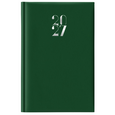 Agenda giornaliera 2027 s/d abbinati copertina gommata 11×16,5 cm verde scuro – 27-205FT-C12