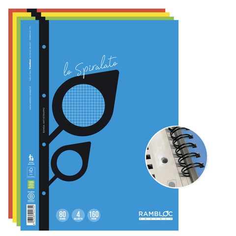 Maxi quaderno spiralato rinforzato Rambloc A4 160 pag – 80 g – 4 mm 90524177