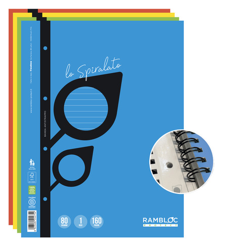 Maxi quaderno spiralato rinforzato Rambloc A4 160 pag – 80 g – 1R 90524179
