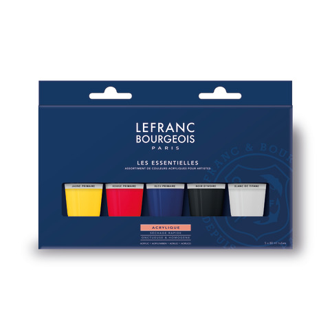 Tempera acrilica Lefranc Bourgeois fine in tubetto 20 ml in conf. da 5 colori assortiti – 300684