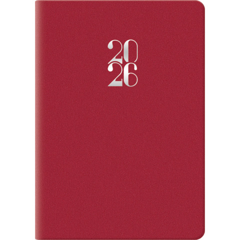 Agenda 2026 bigiornaliera gommato 6,6×9,9 cm rosso 26-049100403C
