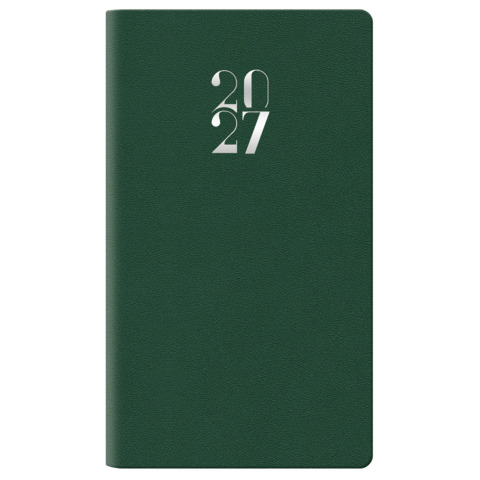 Agenda settimanale 2027 Egadi copertina gommata 8×14 cm verde scuro – 27-125FT-C12