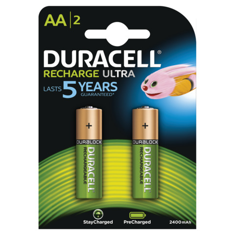 Batterie ricaricabili Duracell precaricate Stilo AA 2400 mAh – conf. 2 pz – DU74