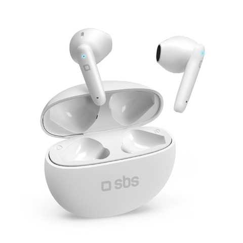 Auricolari TWS SBS Pure Drops semi in ear – controlli touch – ENC – case da 380 mAh – bianco – TEEARPURDTWSBTW