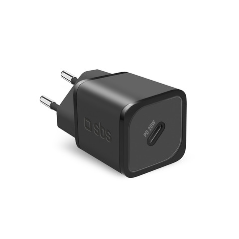 Caricatore da parete SBS GaN 1x Type-C PD 20W – nero – TETRGAN1C20K