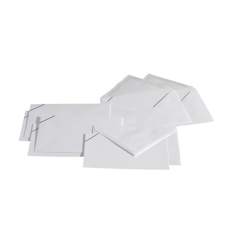 Busta + biglietto Blasetti 9×14 cm – conf. 100 + 100 pz – listati a lutto – 534