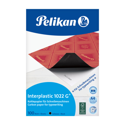 Carta Carbone Pelikan Interplastic 1022G nero A4 – confezione 100 fogli – 400142584