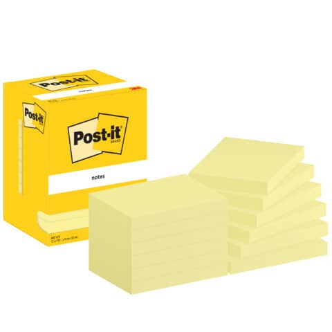 Foglietti Post-it® Canary Yellow 100% PEFC 100 ff/blocchetto – 12 blocchetti/confezione – 657 CY