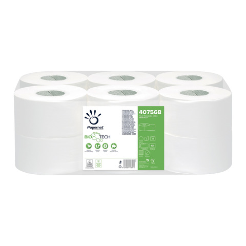 Carta igienica Papernet Mini Jumbo 2 veli – conf. 12 rotoli – 407568