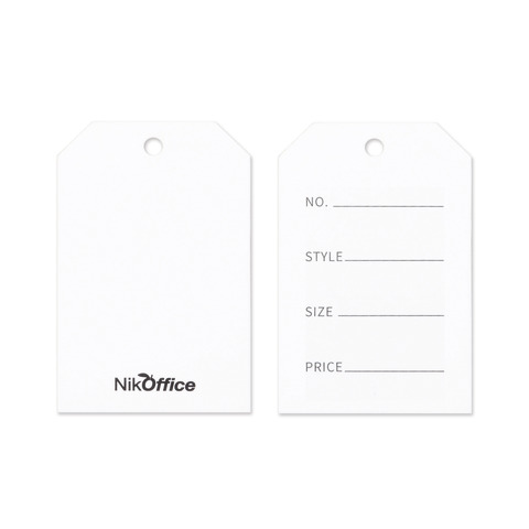 Etichette listelli in cartoncino con foro Nikoffice – 41×65 mm bianco – conf. 1000 pz – 42NIK143