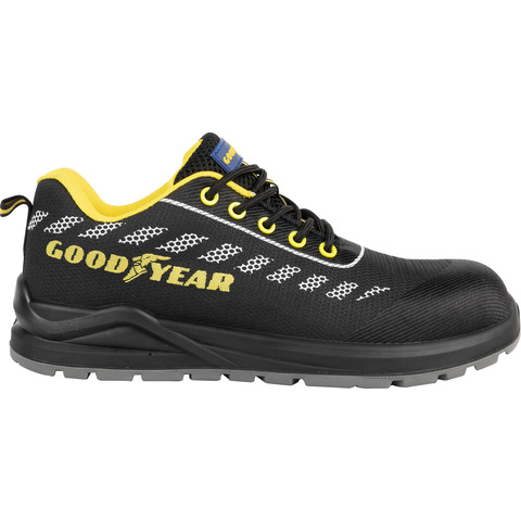 Scarpe antinfortunistiche Goodyear in tessuto knit GY STRIPE S1P nero-giallo TG.44 – 735344