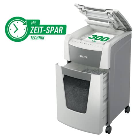 Distruggidocumenti automatico Leitz Office 300 P4 – taglio a frammenti P-4 4 x 30 mm – 60 L – 80150000