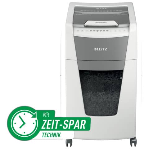 Distruggidocumenti automatico Leitz Office 300 P5 – taglio a frammenti P-5 2×15 mm – 60 L – 80160000