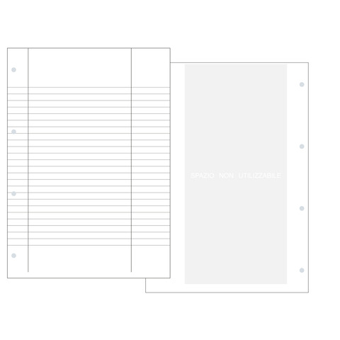 Carta uso bollo rigato O.C.L. con fori archivio 90 g/m² – 500 ff – 210×297 mm 1460F