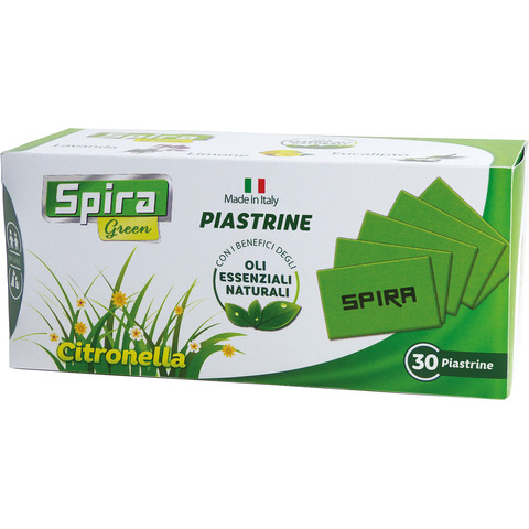 Piastrine agli oli essenziali Spira Green – conf. 30 pz – profumazione citronella – 64707