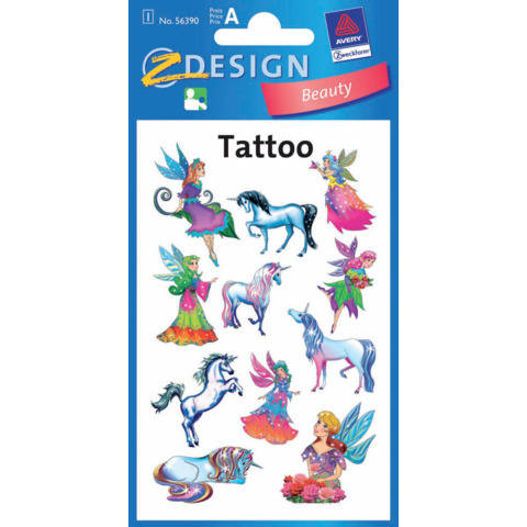 Tatuaggi Avery Kid assortiti – 1 foglio – elfi 56390