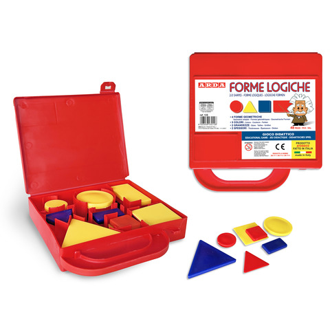 Forme logiche Arda 4 forme/3 colori/2 grandezze/2 spessori in valigetta da 48 pezzi – 125