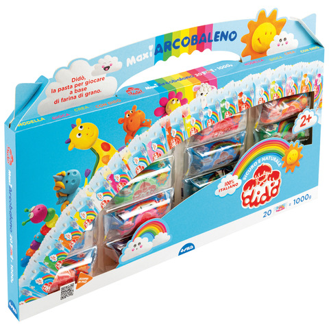 Valigetta Didò Maxi Arcobaleno – 20 salsicciotti in colori assortiti – 1000 g – F363000
