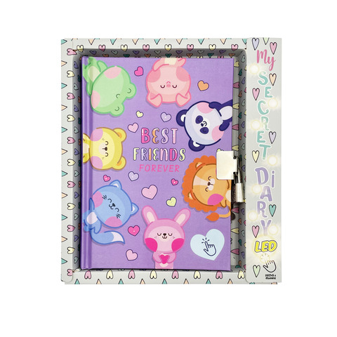 Diario dei segreti Lebez con lucine LED – fantasie pastello assortite – 81848
