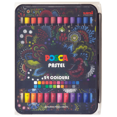 Pastelli a cera Posca Pastel – conf. 24 pz – colori assortiti M KPA-100 24C