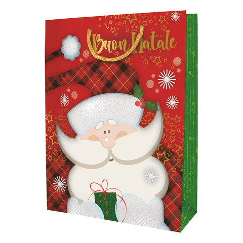 Shopper Natalizia Biembi Premium ”Babbo Natale” – conf. 6 pezzi – 33x46x13,5 cm – BXS202P10D