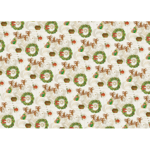 Carta regalo natalizia a fogli estesi Biembi Premium ”Babbo con slitta” – conf. 2 pz – 70×100 cm – BCV502611
