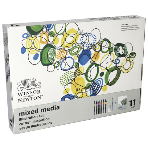 Confezione Winsor&Newton Mixed media Illustration Set – 11 pezzi – soggetti assortiti – 0290180