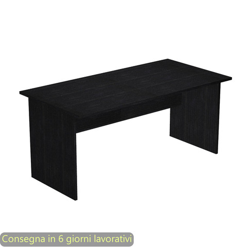 Scrivania linea Presto Artexport 180x80xH.72 cm gamba a pannello in melaminico nero venato frassino –