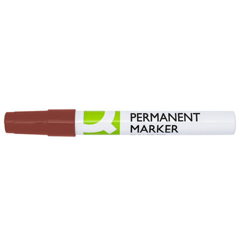 Marcatore permanente Q-Connect con fusto in metallo e punta conica 4 mm rosso KF11710