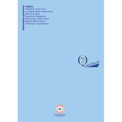 Maxi quaderno Logos Quirebook A4 – 80 g/m² – 40 ff – 5M – celeste – matematica primaria