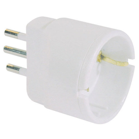 Adattatore di rete spina 2P+T 10A presa schuko MKC bianco 492517922