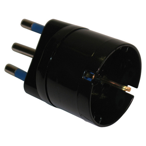 Adattatore di rete spina 2P+T 16A presa schuko MKC nero 492518358
