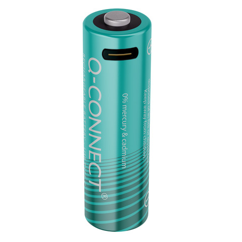 Batterie ricaricabili Q-Connect AA con cavo USB-C – 1400 mAh – 1,5 V conf. 4 pz in blister – KF14129