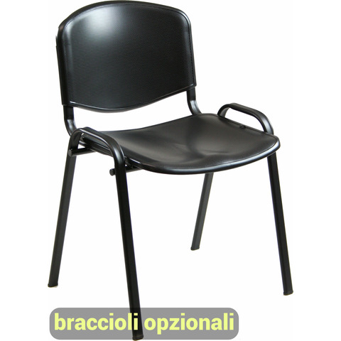 Sedia visitatore a 4 gambe Unisit Dado D5PS – struttura nera – PPL nero – conf. 2 pz – D5PS/2/NE