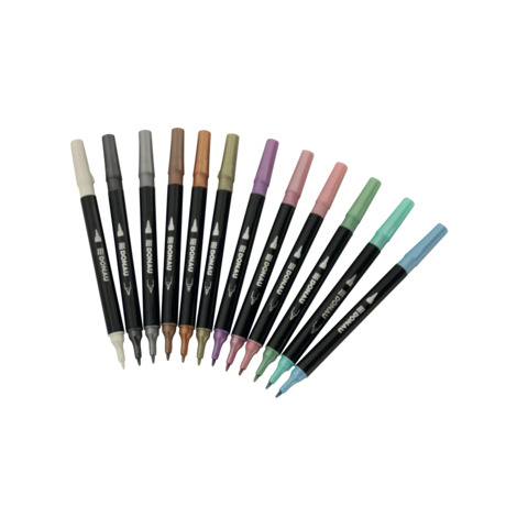 Pennarello Dual Brush a doppia punta Donau in conf. 12 colori assortiti – 322293