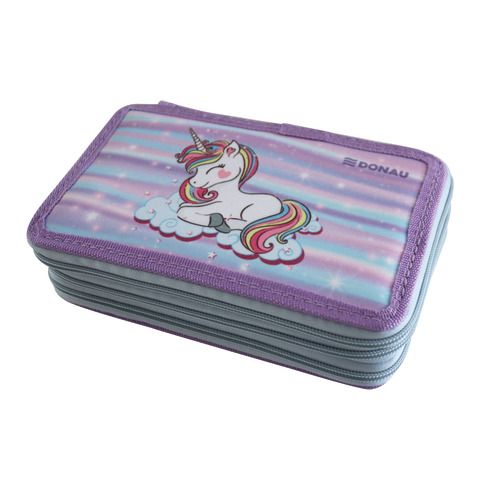 Astuccio a 3 zip Donau fantasia unicorno – conf. da 3 pezzi – 322245019