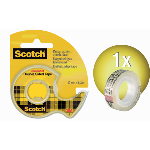 Nastro biadesivo Scotch® 136D SOEU trasparente con dispenser a chiocciola 12,7 mm x 6,3 m – 136D-MDOEU