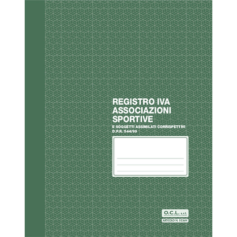 Registro IVA associazioni sportive O.C.L. – conf. da 5 registri – 23,5×29,7 cm – 0536N