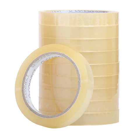 Nastro adesivo trasparente Q-Connect in PP 15 mm x 66 m – torre da 10 rotoli –  KF01788