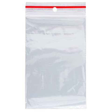 Buste trasparenti chiusura grip in LDPE 50 μm Q-Connect idonee al contatto alimentare – conf. 1000 pz – 8×12 cm