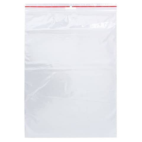 Buste trasparenti chiusura grip in LDPE 50 μm Q-Connect idonee al contatto alimentare  – conf. 1000 pz – 23×32 cm