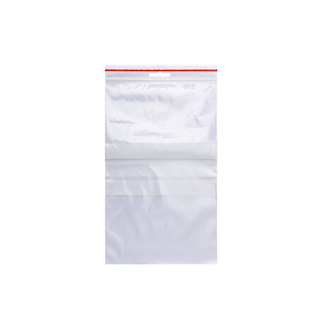 Buste trasp. chiusura grip in LDPE 50 μm Q-Connect con banda scrivibile – cont. alimentare – conf. 1000 pz – 15×25 cm