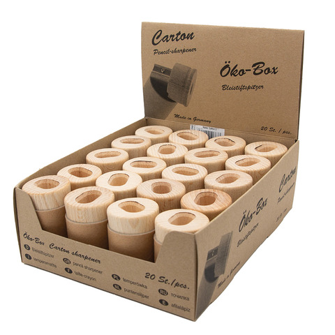 Espositore 20 temperamatite in legno 2 fori Kum con serbatoio – colori assortiti – K1070701