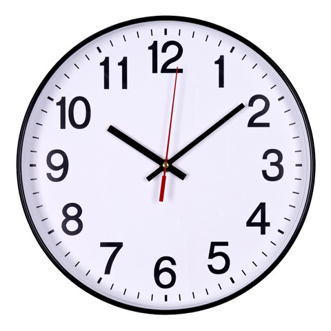 Orologio da parete in plastica Office Products Ø 30 cm nero 13223011-05