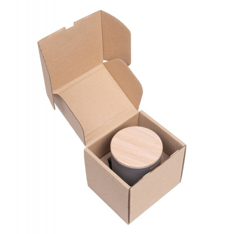 Candela di soia in vaso di vetro con coperchio in legno Donau Home 200 g Lavender Field – 45361311-10